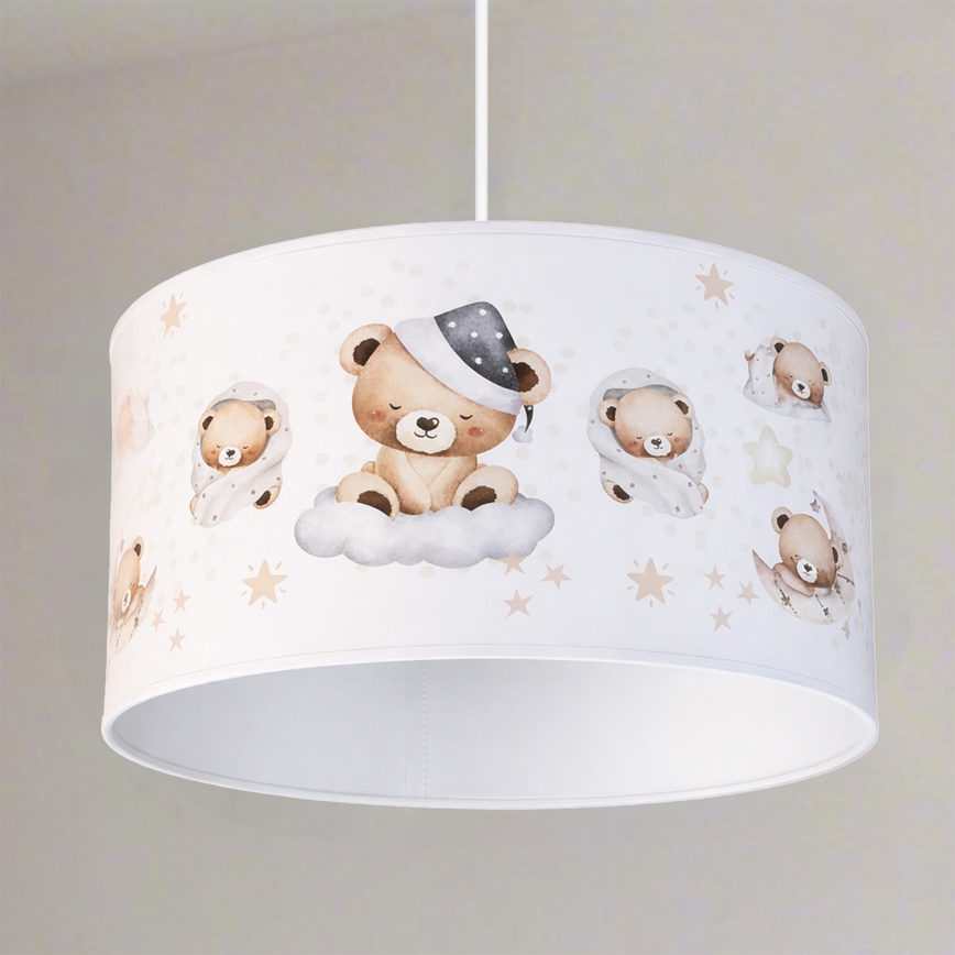 Brilagi - LED detský luster na lanku BOBO 1xE27/60W/230V pr. 35 cm biela/medvedíky