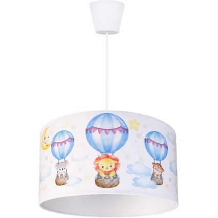 Brilagi - LED detský luster na lanku BOBO 1xE27/60W/230V pr. 35 cm biela/so zvieratkami