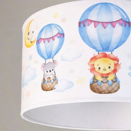 Brilagi - LED detský luster na lanku BOBO 1xE27/60W/230V pr. 35 cm biela/so zvieratkami