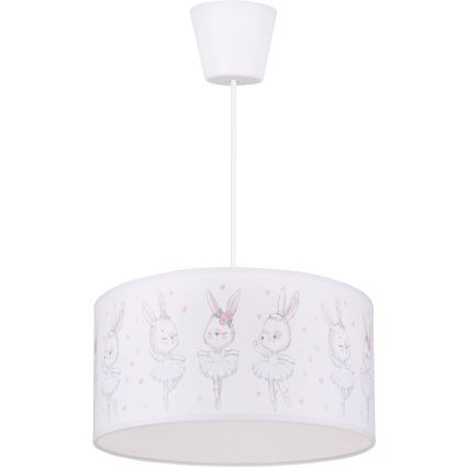 Brilagi - LED detský luster na lanku BOBO 1xE27/60W/230V pr. 35 cm biela/zajačiky