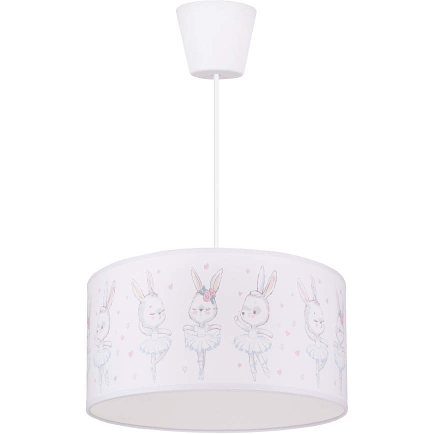 Brilagi - LED detský luster na lanku BOBO 1xE27/60W/230V pr. 35 cm biela/zajačiky