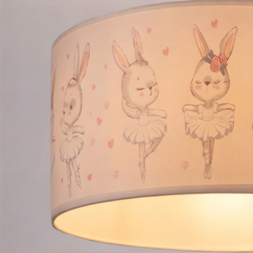 Brilagi - LED detský luster na lanku BOBO 1xE27/60W/230V pr. 35 cm biela/zajačiky