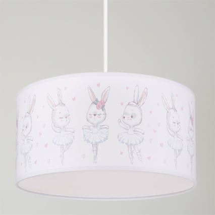 Brilagi - LED detský luster na lanku BOBO 1xE27/60W/230V pr. 35 cm biela/zajačiky