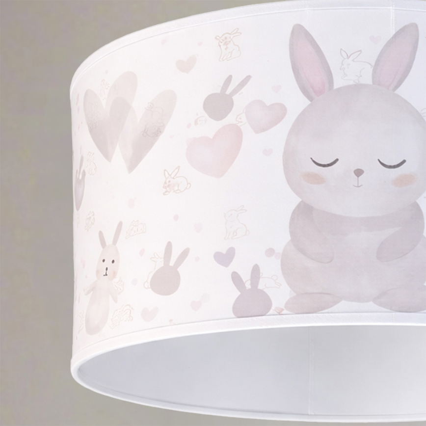 Brilagi - LED Detský luster na lanku BOBO 1xE27/60W/230V pr. 35 cm biela/zajačiky