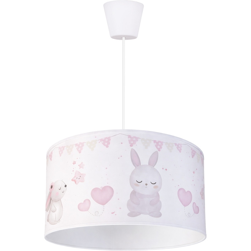BRILAGI - LED detský luster na lanku BOBO 1xE27/60W/230V pr. 35 cm biela/zajačiky