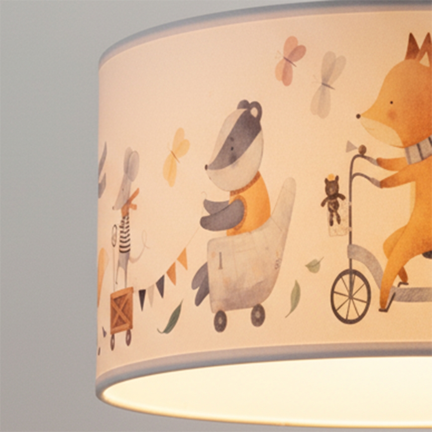 Brilagi - LED Detský luster na lanku BOBO 1xE27/60W/230V pr. 35 cm biela/zvieratká