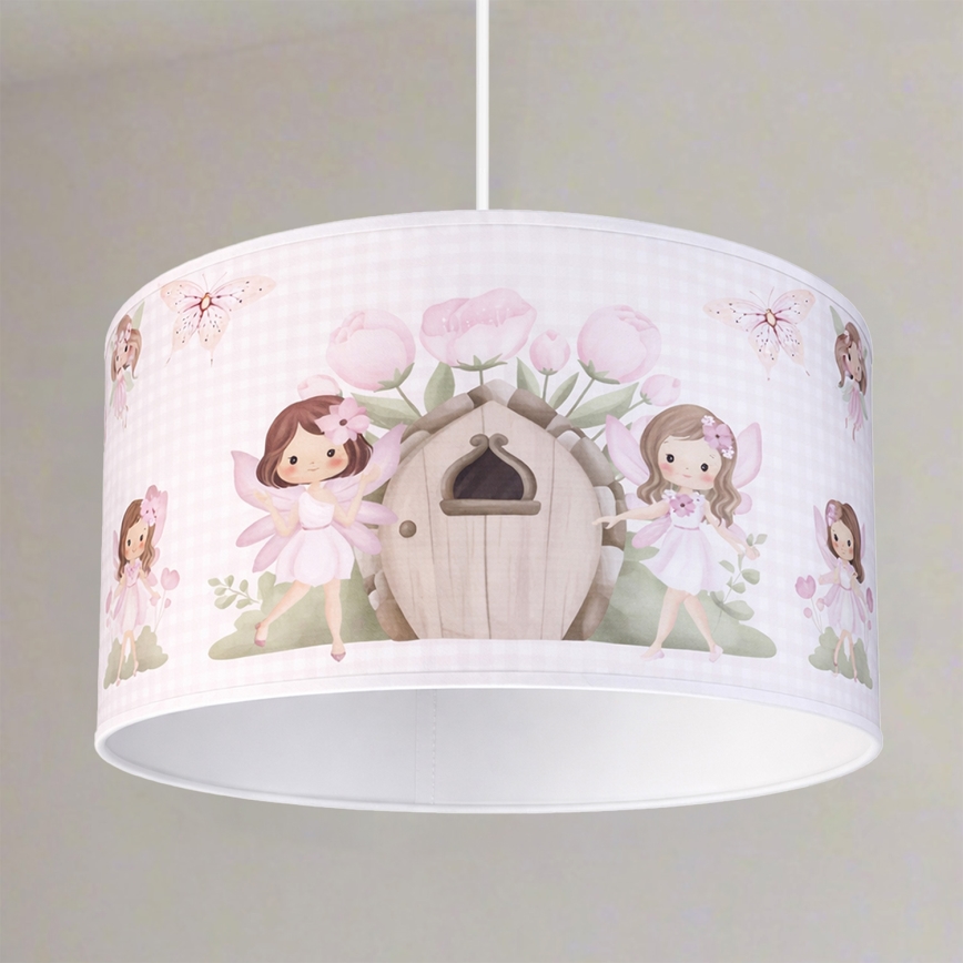 Brilagi - LED detský luster na lanku BOBO 1xE27/60W/230V pr. 35 cm ružová s motívom víl