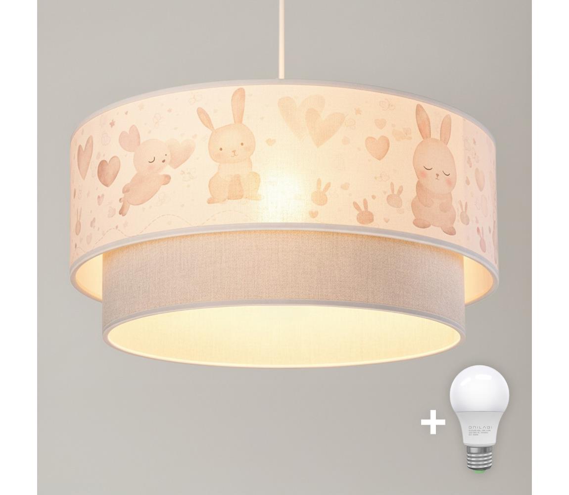 Brilagi- LED detský luster na lanku BOBO 1xE27/60W/230V pr.40 cm krémová/sivá/kráľovská modrá 8590828051206