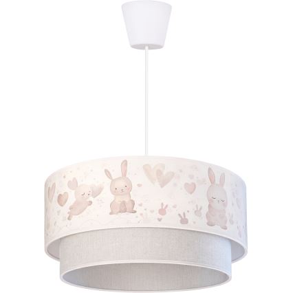 Brilagi - LED detský luster na lanku BOBO 1xE27/60W/230V pr. 40 cm krémová/šedá/zajačiky