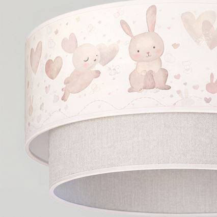Brilagi - LED detský luster na lanku BOBO 1xE27/60W/230V pr. 40 cm krémová/šedá/zajačiky