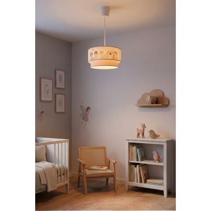 Brilagi - LED detský luster na lanku BOBO 1xE27/60W/230V pr. 40 cm ružový/víly