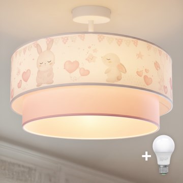 Brilagi-LED Detský prisadený luster BOBO 1xE27/60W/230V pr.40 cm krém./ruž./kráľ.