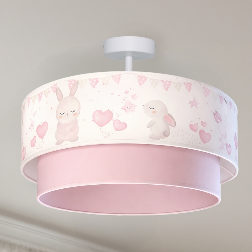 Brilagi-LED Detský prisadený luster BOBO 1xE27/60W/230V pr.40 cm krém./ruž./kráľ.