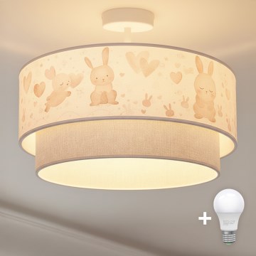 Brilagi-LED Detský prisadený luster BOBO 1xE27/60W/230V pr.40 cm krémová/šedá/kráľovská
