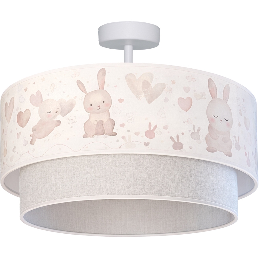 Brilagi - LED detský prisadený luster BOBO 1xE27/60W/230V pr. 40 cm krémová/sivá/zajačiky