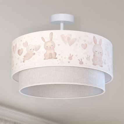 Brilagi - LED detský prisadený luster BOBO 1xE27/60W/230V pr. 40 cm krémová/sivá/zajačiky