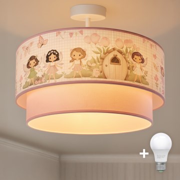 Brilagi - LED detský prisadený luster BOBO 1xE27/60W/230V pr. 40 cm ružová/víly