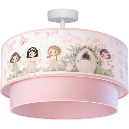 Brilagi - LED detský prisadený luster BOBO 1xE27/60W/230V pr. 40 cm ružová/víly