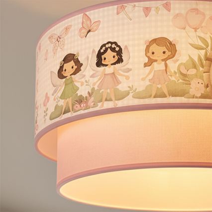 Brilagi - LED detský prisadený luster BOBO 1xE27/60W/230V pr. 40 cm ružová/víly