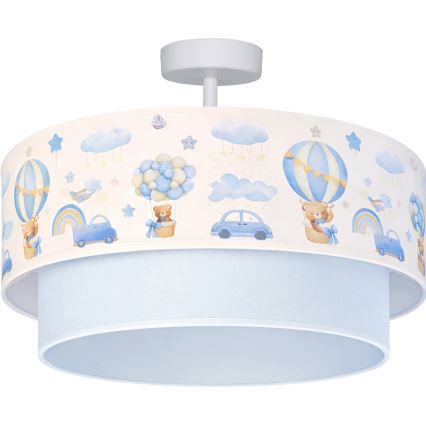 Brilagi - LED detský prisadený luster BOBO 1xE27/60W/230V priemer 40 cm krémová/modrá/medvedíky