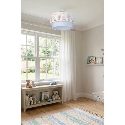 Brilagi - LED detský prisadený luster BOBO 1xE27/60W/230V priemer 40 cm krémová/modrá/medvedíky