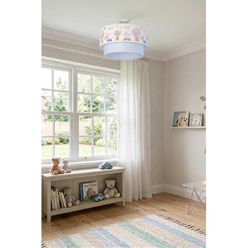Brilagi - LED detský prisadený luster BOBO 1xE27/60W/230V priemer 40 cm krémová/modrá/medvedíky