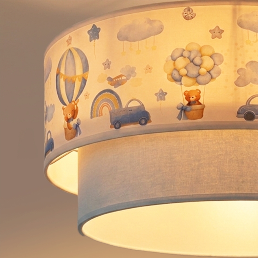 Brilagi - LED detský prisadený luster BOBO 1xE27/60W/230V priemer 40 cm krémová/modrá/medvedíky
