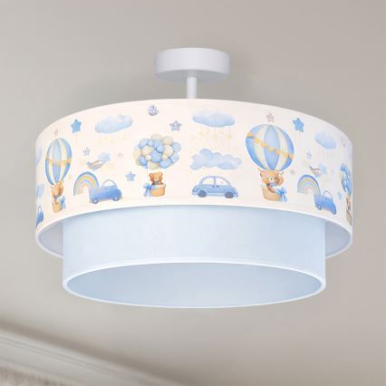 Brilagi - LED detský prisadený luster BOBO 1xE27/60W/230V priemer 40 cm krémová/modrá/medvedíky