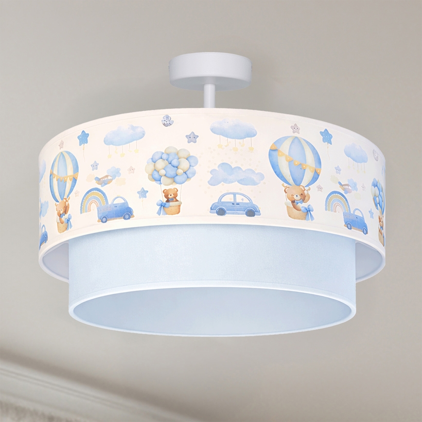 Brilagi - LED detský prisadený luster BOBO 1xE27/60W/230V priemer 40 cm krémová/modrá/medvedíky