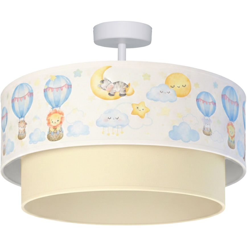 Brilagi - LED Detský prisadený luster BOBO 1xE27/60W/230V priemer 40 cm biela/béžová/zvieratká