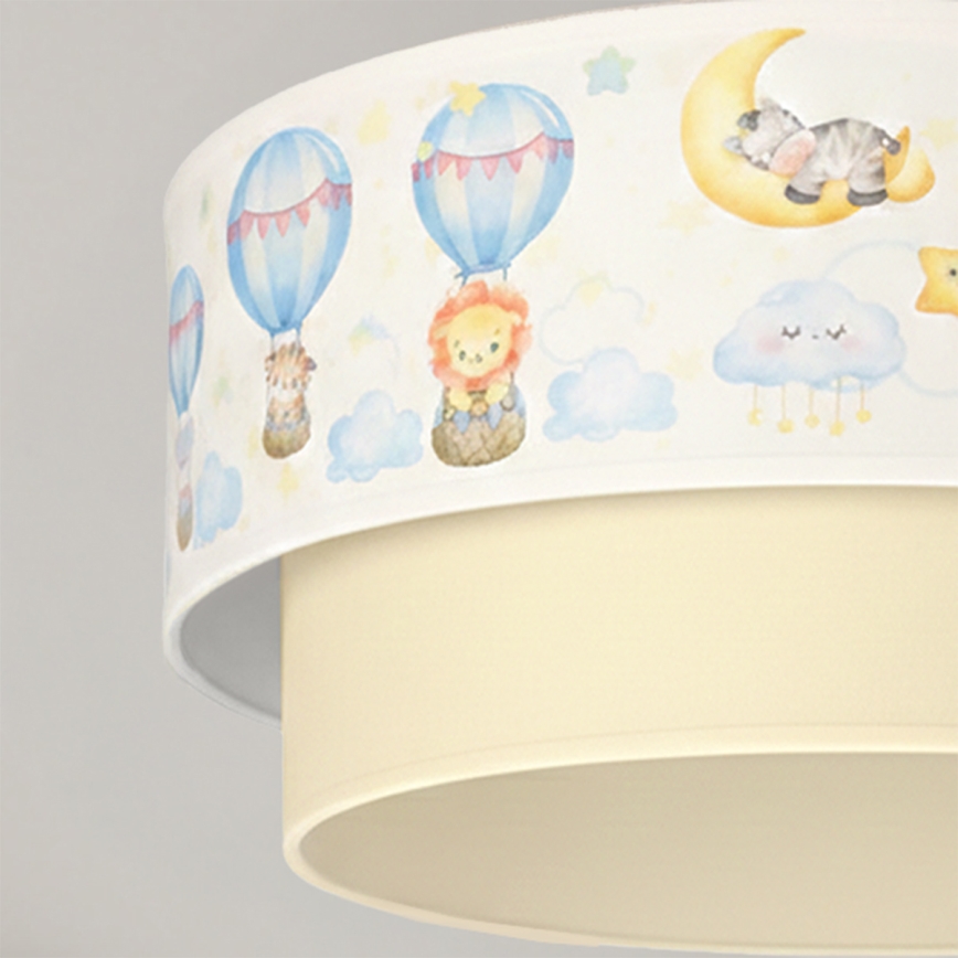 Brilagi - LED Detský prisadený luster BOBO 1xE27/60W/230V priemer 40 cm biela/béžová/zvieratká