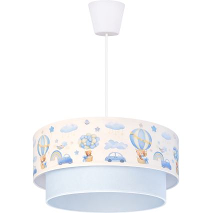 Brilagi - LED detský luster na lanku BOBO 1xE27/10W/230V pr. 40 cm krémová/modrá/medvedíky