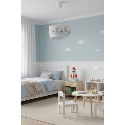 Brilagi - LED detský luster na lanku BOBO 1xE27/10W/230V pr. 40 cm krémová/modrá/medvedíky