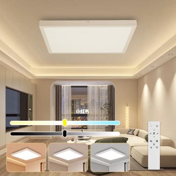 Brilagi - LED Dimerovateľné stropné osvetlenie FRAME SMART LED/50W/230V 60x60 cm 3000-6000K IP44 biele + Diaľkové ovládanie