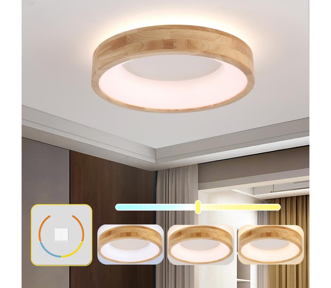 Brilagi-LED Drevené stropné svietidlo FALCON WOOD LED/30W/230V 3000/4000/6000K 45 cm BRI536