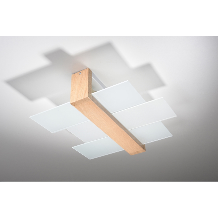 Brilagi -  LED Stropné svietidlo HERA 2xE27/7,5W/230V 43x43 cm drevo