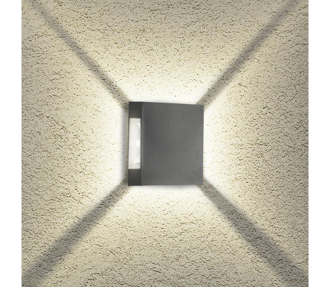 Brilagi - LED exteriérové nástenné svietidlo QUADRAY LED/4W/230V antracitové IP65 BRI248