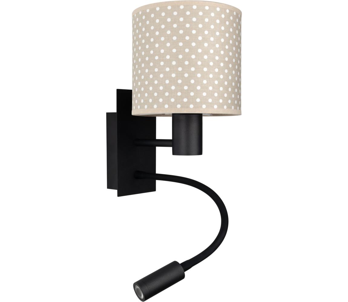 Brilagi - LED Flex. lampa BOBO 1xE27/25W/230V + LED/3W čierna/béžová/bodky BG1558+BG5581