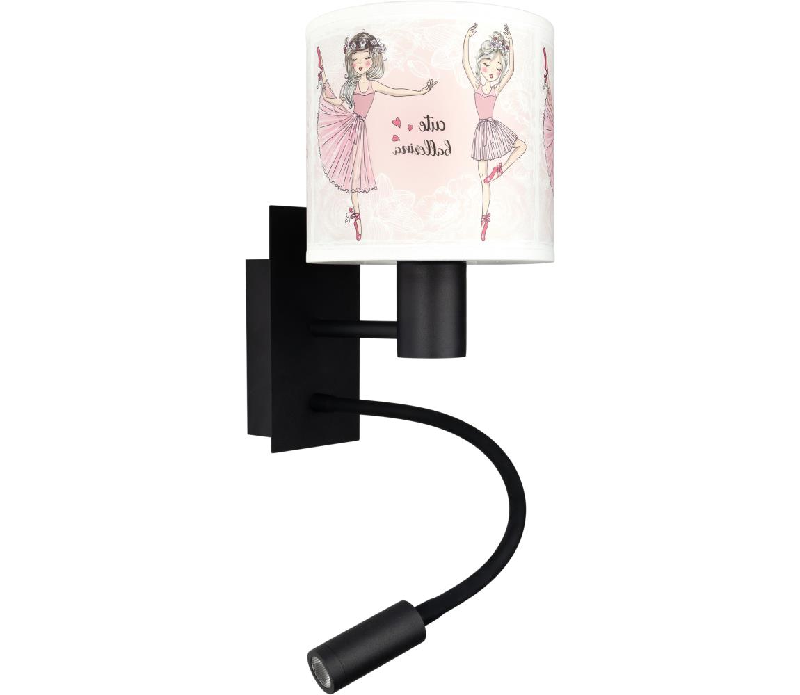 Brilagi - LED flexibilná lampa BOBO 1xE27/25W/230V + LED/3W čierna/biela/ružová/baletky BG1558+BG5591