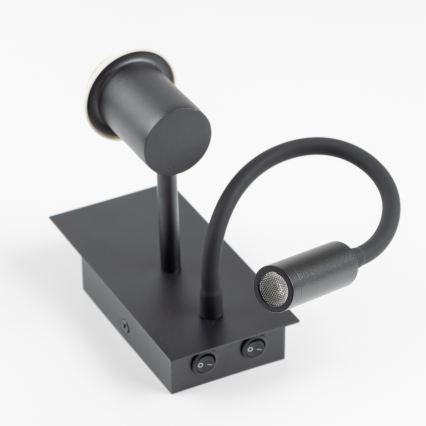 Brilagi - LED Detská flexibilná nástenná lampa BOBO 1xE27/25W/230V + LED/3W čierna/biela/ružová/baletky