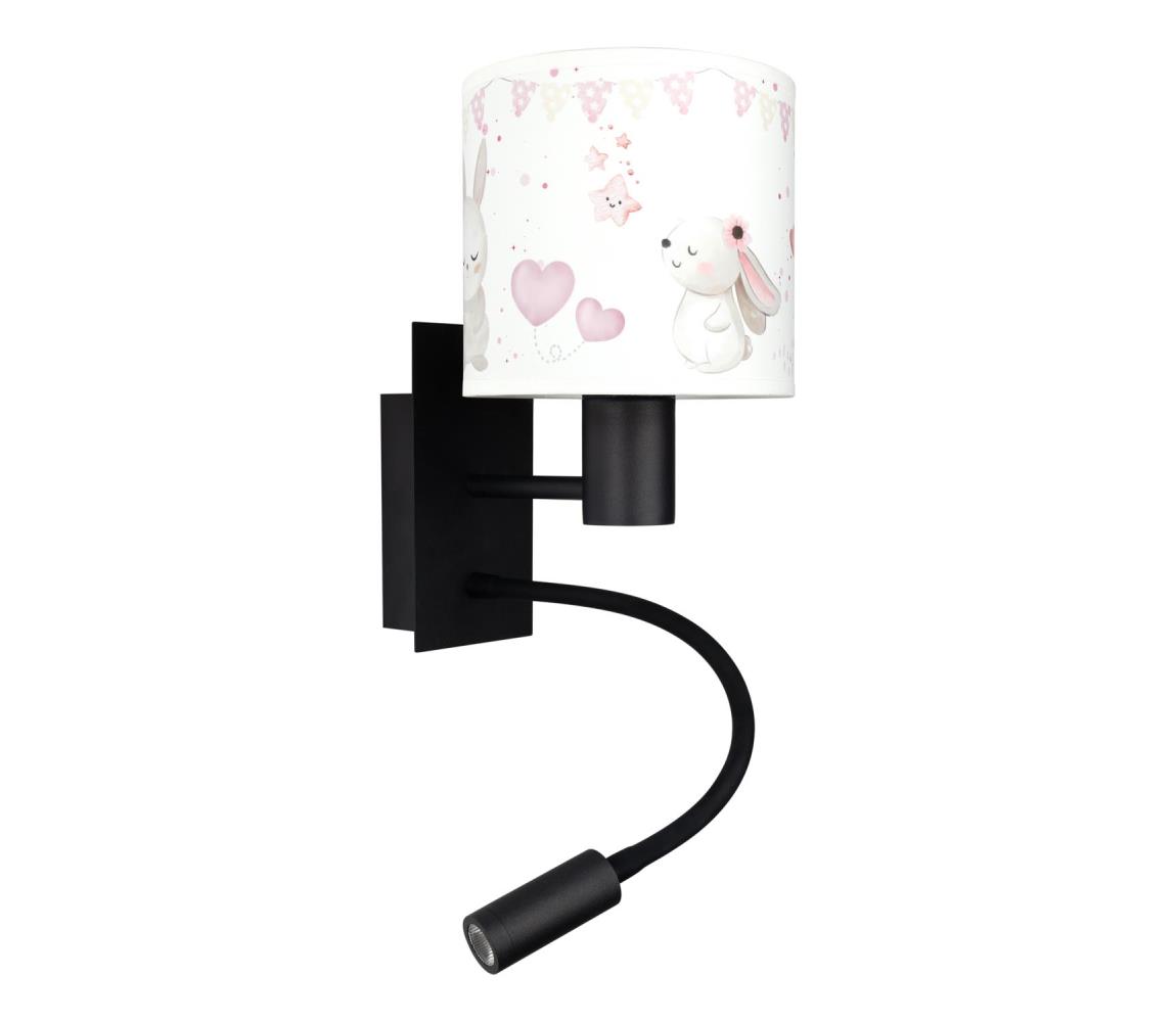Brilagi - LED flexibilná lampa BOBO 1xE27/25W/230V + LED/3W čierna/krémová/zajačiky BG1558+BG5589