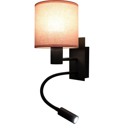 Brilagi - LED flexibilné nástenné svietidlo BOBO 1xE27/25W/230V + LED/3W čierna/ružová