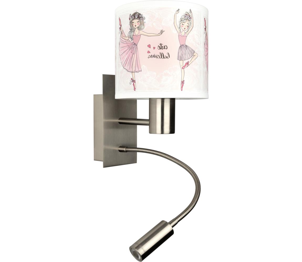 Brilagi - LED flexibilná lampa BOBO 1xE27/25W/230V + LED/3W m. chróm/biela/ružová/bal. BG1556+BG5591