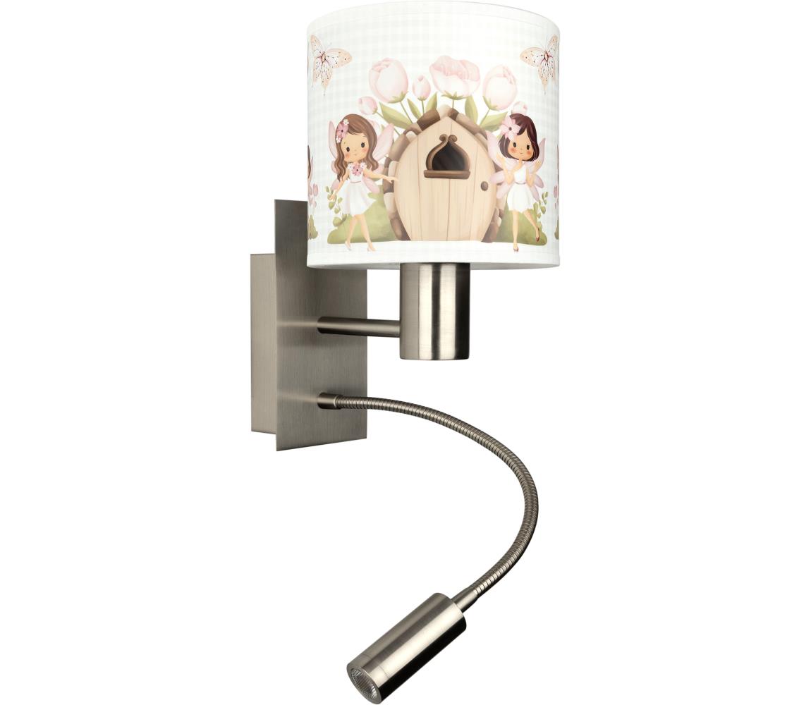 Brilagi - LED flexibilná lampa BOBO 1xE27/25W/230V + LED/3W m. chróm/biela/ružová/víly BG1556+BG5586