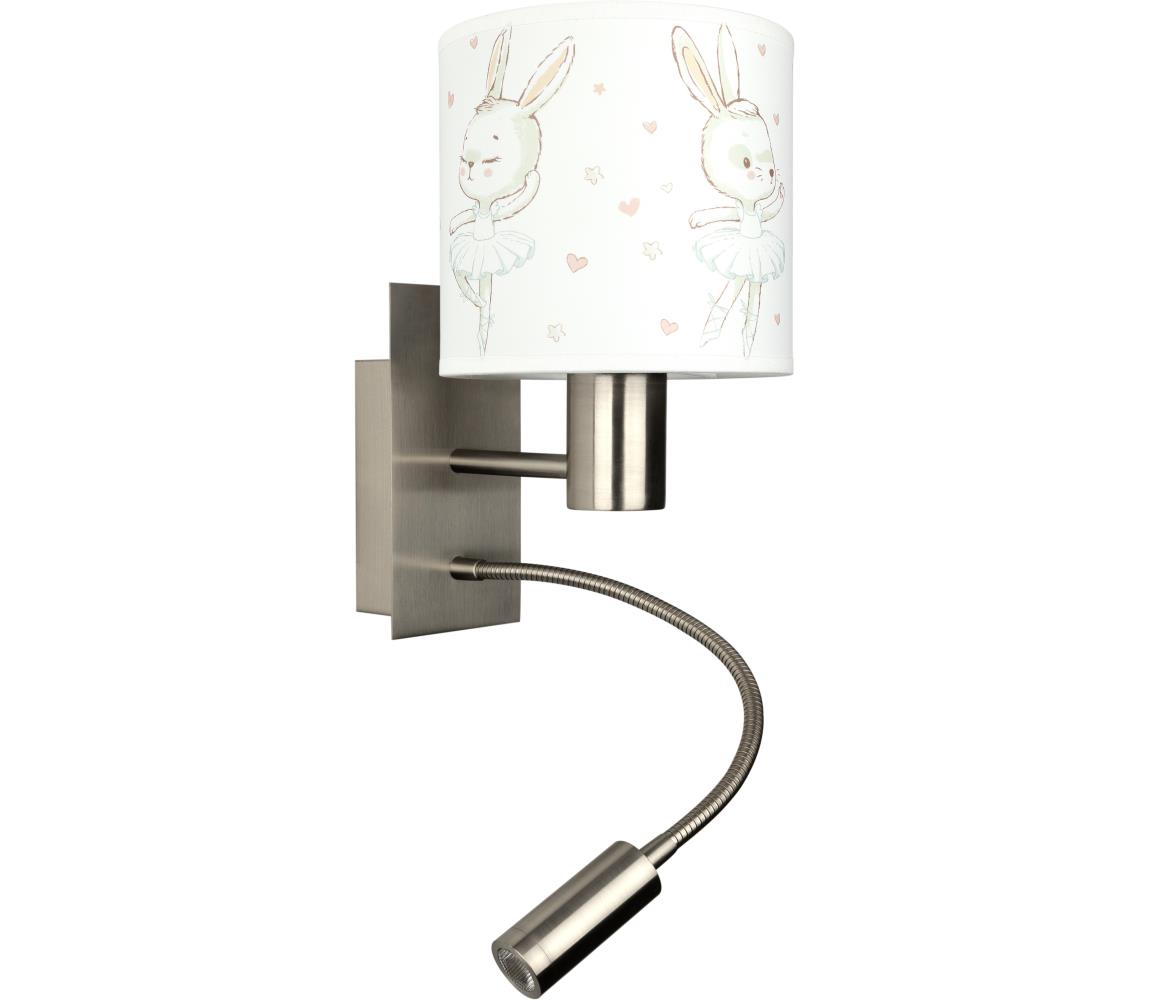 Brilagi - LED flexibilná lampa BOBO 1xE27/25W/230V + LED/3W m. chróm/biela/zajačiky BG1556+BG5580