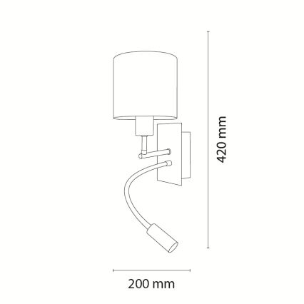 Brilagi - LED detská flexibilná nástenná lampa BOBO 1xE27/25W/230V + LED/3W matný chróm/biela/zajačiky