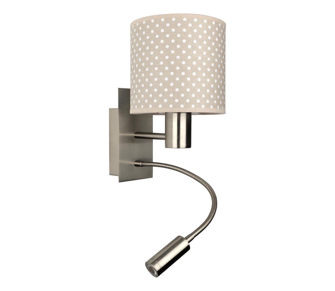 Brilagi - LED flexibilná lampa BOBO 1xE27/25W/230V + LED/3W matný chróm/béžová/s bodkami BG1556+BG5581