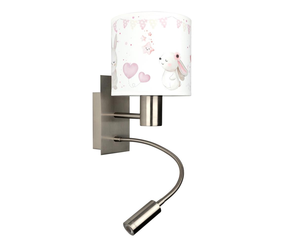 Brilagi - LED flexibilná lampa BOBO 1xE27/25W/230V + LED/3W matný chróm/krémová/zajačiky BG1556+BG5589