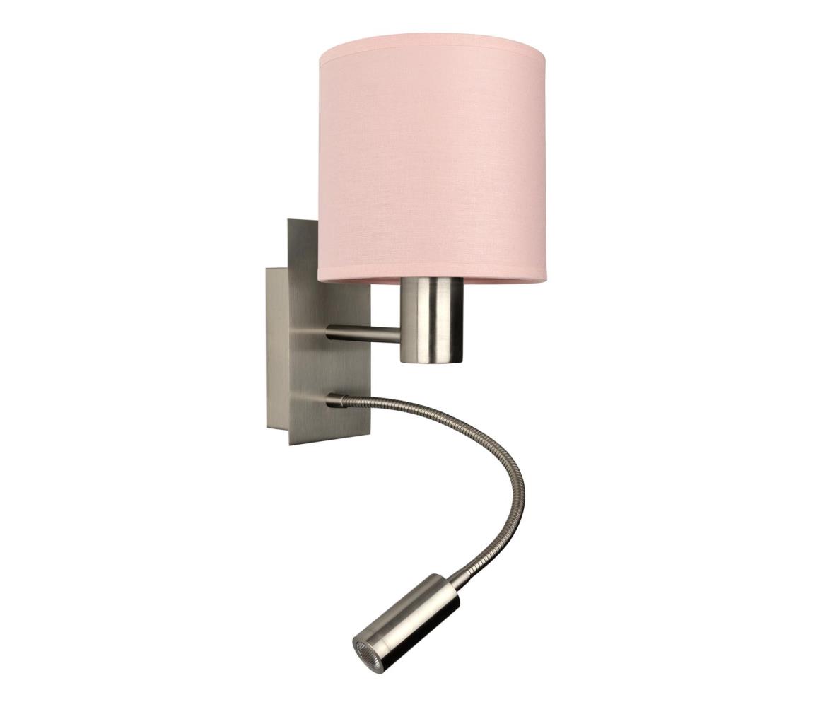 Brilagi - LED flexibilná lampa BOBO 1xE27/25W/230V + LED/3W matný chróm/ružová BG1556+BG5582