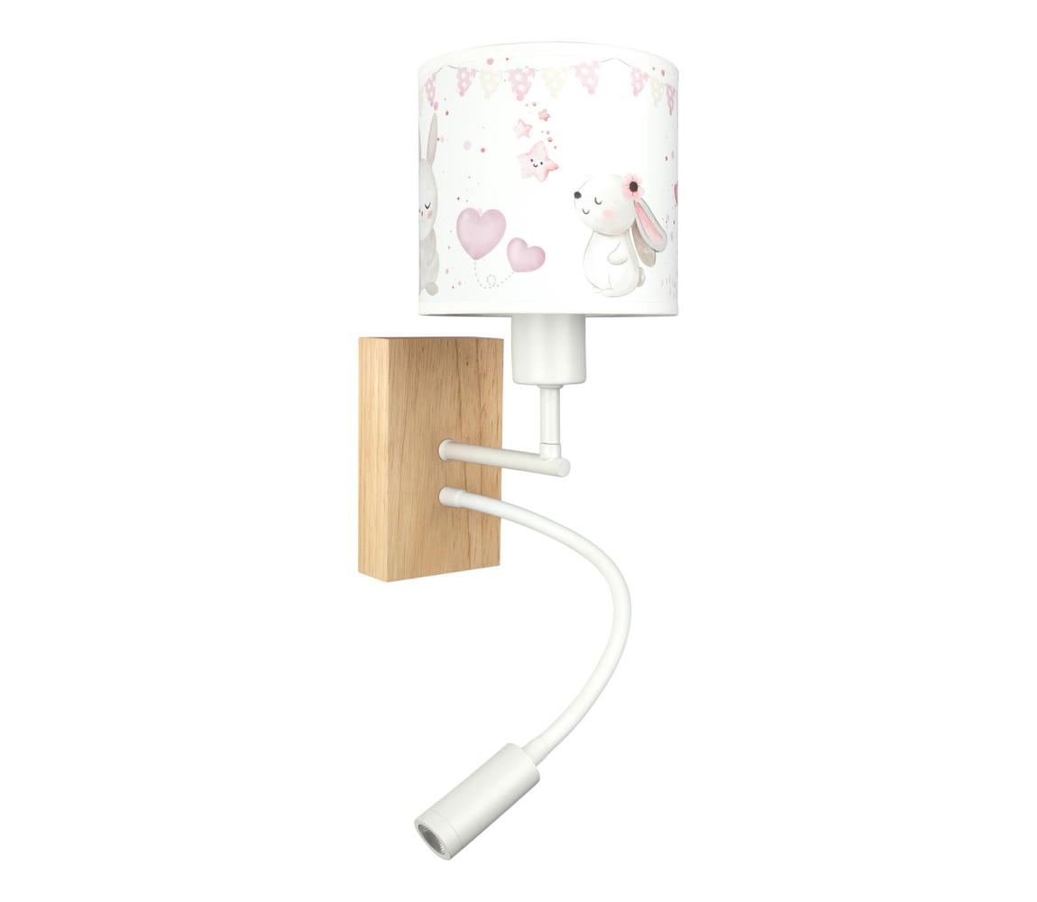 Brilagi - LED flexibilná lampa BOBO WOOD 1xE27/25W/230V + LED/3W dub/biela/krémová/kráľovská BG1565+BG5589